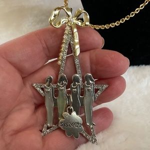 Gift of Four Sisters Pendant w/Gold Plate Stainless Steel Chain